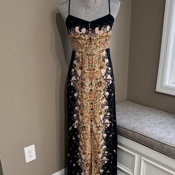 Free People Dresses & Skirts - Free People Intimately Black and Gold Dress with lace back size-S